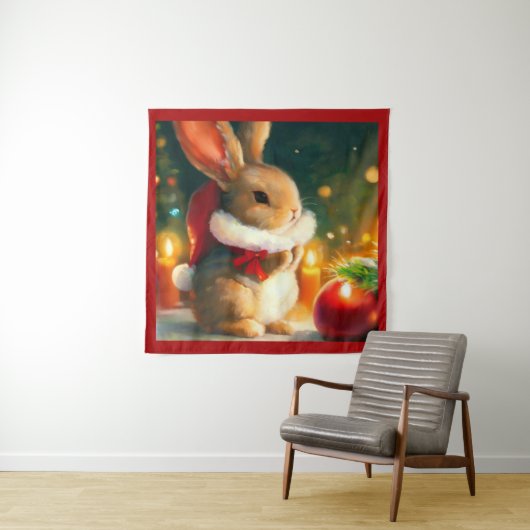 WeihnachtsRabbit 1 Wandteppich (Beispiel)