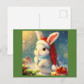 WeihnachtsRabbit 2 Feiertagspostkarte (Vorne/Hinten)
