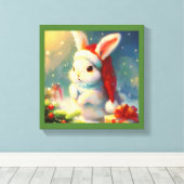 WeihnachtsRabbit 2 Leinwanddruck (Insitu (Holzboden))