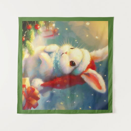 WeihnachtsRabbit 2 Wandteppich (Vorderseite (Horizontal))