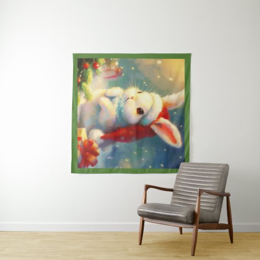 WeihnachtsRabbit 2 Wandteppich (Beispiel (Horizontal))