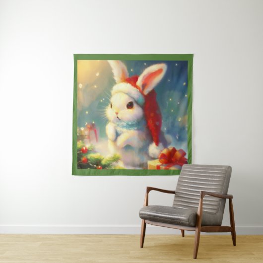 WeihnachtsRabbit 2 Wandteppich (Beispiel)