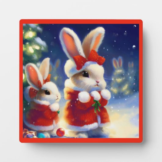 WeihnachtsRabbit 3 Fotoplatte (Vorderseite)