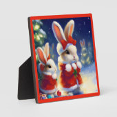 WeihnachtsRabbit 3 Fotoplatte (Vorderseite)