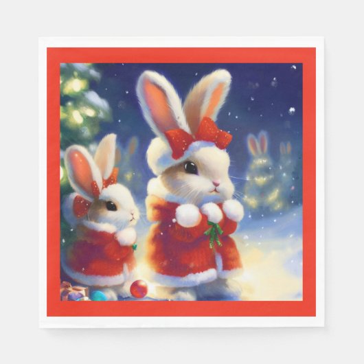 WeihnachtsRabbit 3 Serviette (Vorderseite)