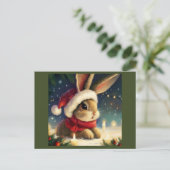 WeihnachtsRabbit 4 Feiertagspostkarte (Stehend Vorderseite)