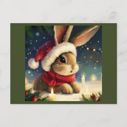 WeihnachtsRabbit 4 Feiertagspostkarte (Vorderseite)