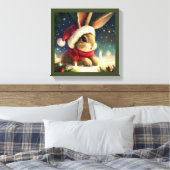 WeihnachtsRabbit 4 Leinwanddruck (Insitu (Schlafzimmer))