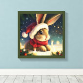 WeihnachtsRabbit 4 Leinwanddruck (Insitu (Holzboden))