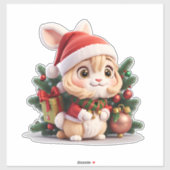 WeihnachtsRabbit Aufkleber (Blatt)