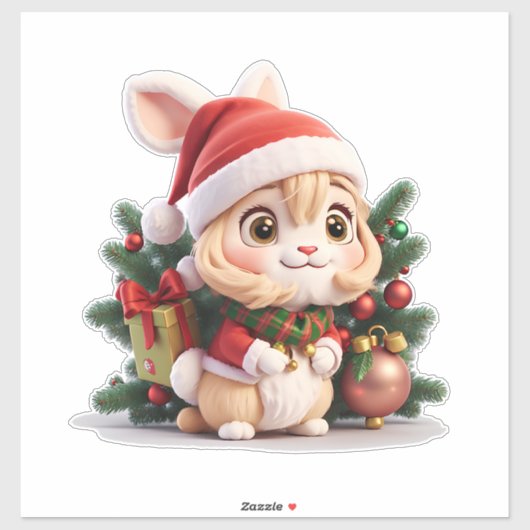 WeihnachtsRabbit Aufkleber (Blatt)