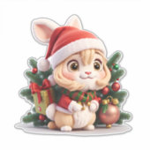 WeihnachtsRabbit Aufkleber (Vorderseite)