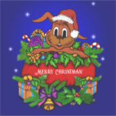 WeihnachtsRabbit Aufkleber (Vorderseite)