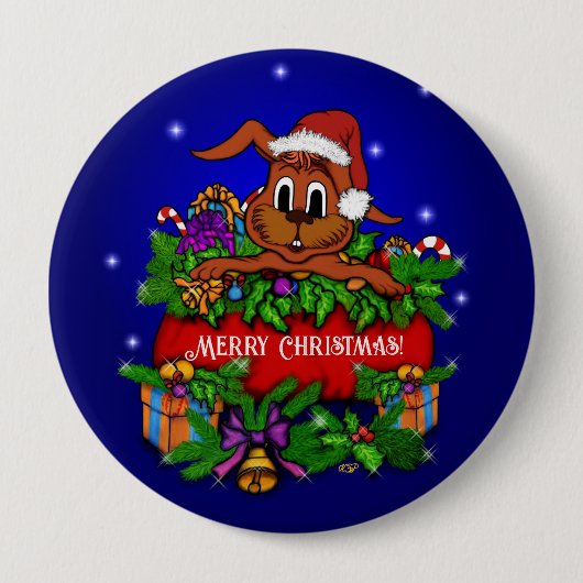 WeihnachtsRabbit Button (Vorderseite)
