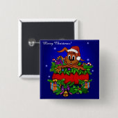WeihnachtsRabbit Button (Vorne & Hinten)