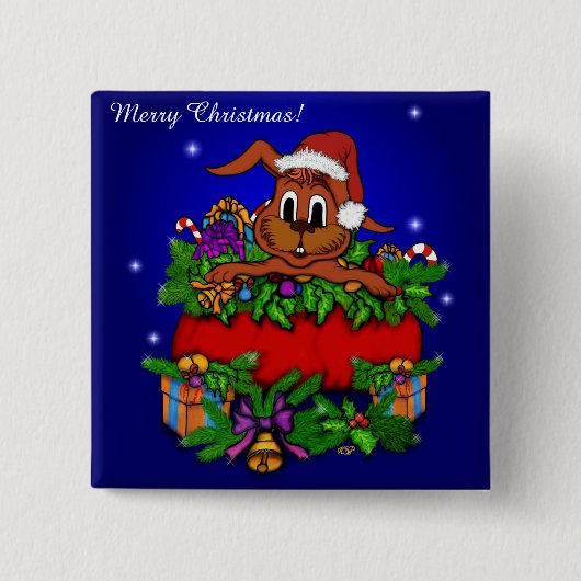 WeihnachtsRabbit Button (Vorderseite)