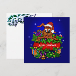 Weihnachtsrabbit-Flachkarte