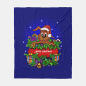 WeihnachtsRabbit Fleecedecke (Vorderseite)