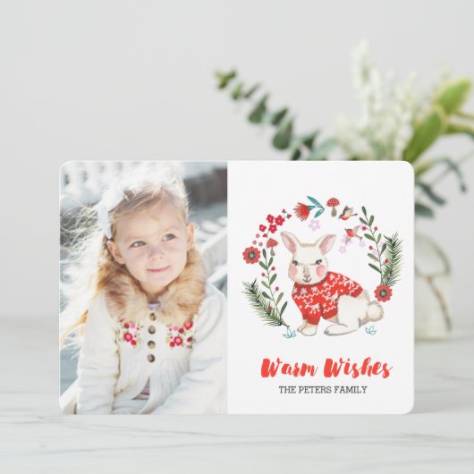 WeihnachtsRabbit | FOTO Einladung (Stehend Vorderseite)