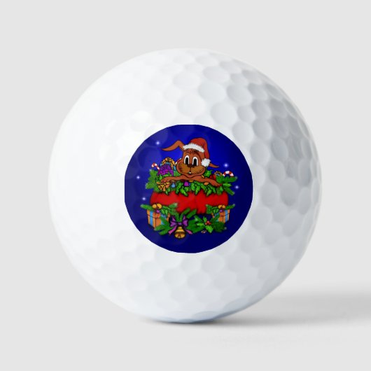 WeihnachtsRabbit Golfball (Vorderseite)