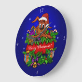 WeihnachtsRabbit Große Wanduhr (Winkel)