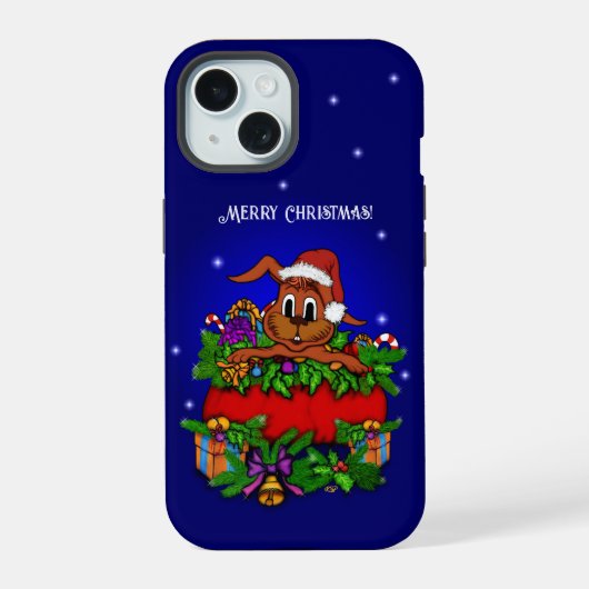 WeihnachtsRabbit iPhone 15 Hülle (Rückseite)