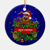 WeihnachtsRabbit Keramik Ornament (Vorne)