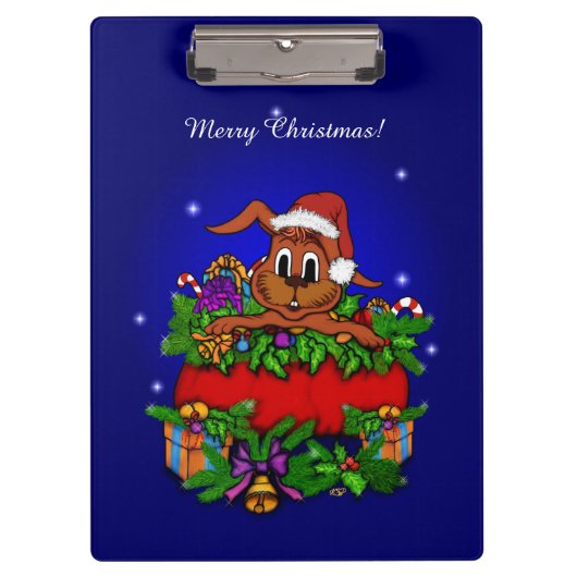 WeihnachtsRabbit Klemmbrett (Vorderseite)