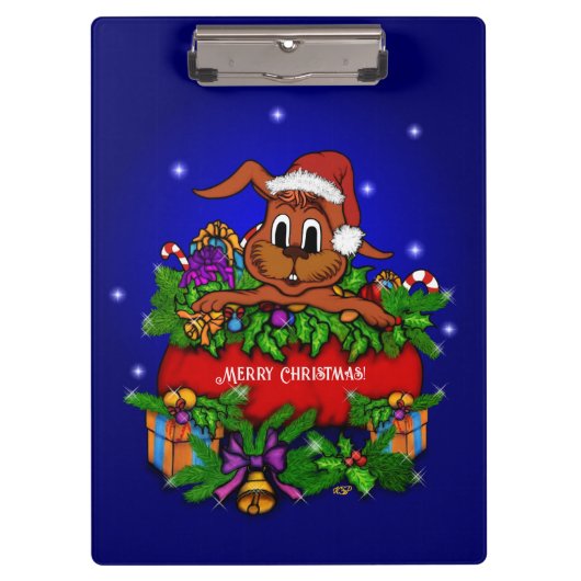 WeihnachtsRabbit Klemmbrett (Vorderseite)