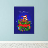 WeihnachtsRabbit Leinwanddruck (Insitu (Holzboden))