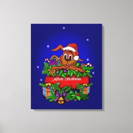 WeihnachtsRabbit Leinwanddruck (Vorderseite)