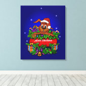WeihnachtsRabbit Leinwanddruck (Insitu (Holzboden))