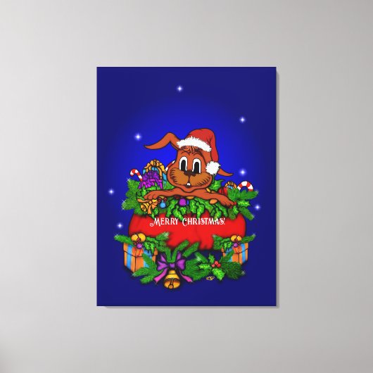WeihnachtsRabbit Leinwanddruck (Vorderseite)