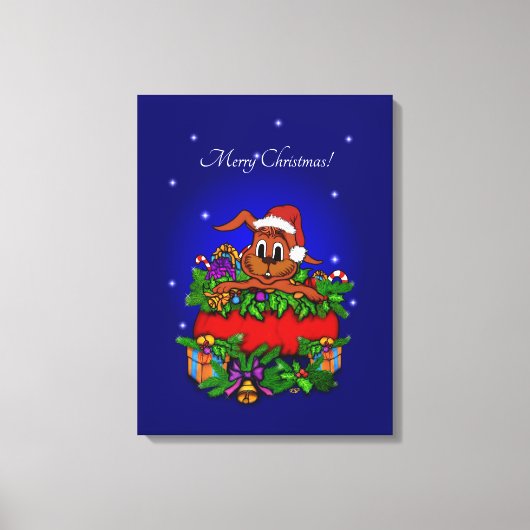 WeihnachtsRabbit Leinwanddruck (Vorderseite)