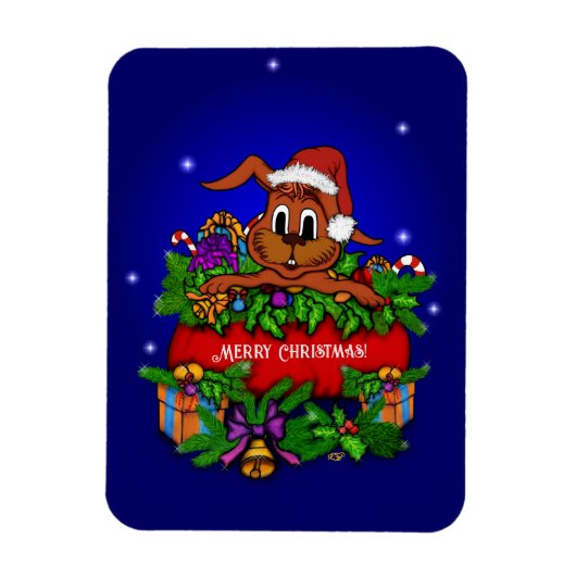 WeihnachtsRabbit Magnet (Vertikal)