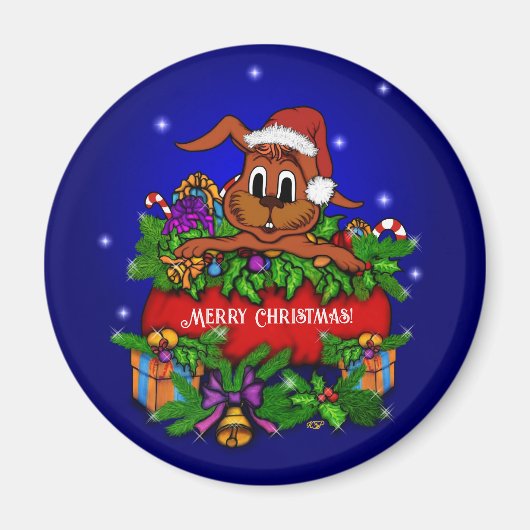 WeihnachtsRabbit Magnet (Vorne)