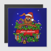 Weihnachtsrabbit Magnetkarte (Vorne/Hinten)