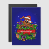 Weihnachtsrabbit Magnetkarte (Vorne/Hinten)