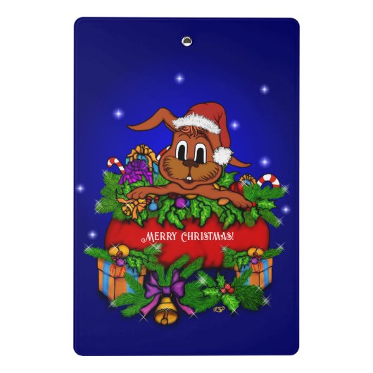 WeihnachtsRabbit Mini Klemmbrett (Rückseite)