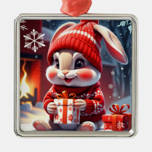 WeihnachtsRabbit Ornament Aus Metall