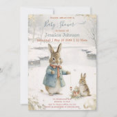 Weihnachtsrabbit Peter Classic Babydusche Einladung (Vorderseite)
