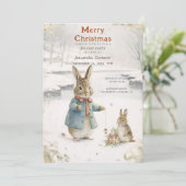 Weihnachtsrabbit Peter Classic Einladung (Stehend Vorderseite)