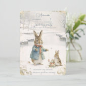 WeihnachtsRabbit Peter Classic Geburtstag Einladung (Stehend Vorderseite)