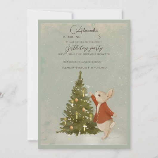 WeihnachtsRabbit Peter Einladung (Vorderseite)