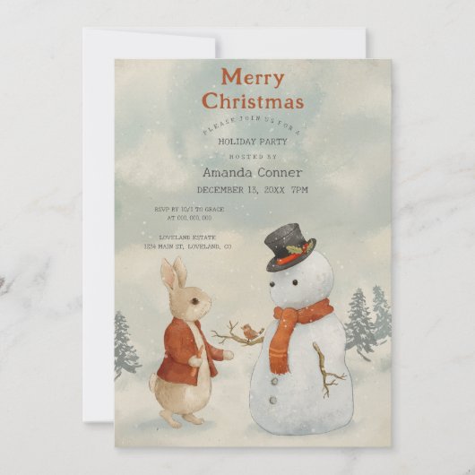 Weihnachtsrabbit Peter Einladung (Vorderseite)