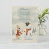 WeihnachtsRabbit Peter Geburtstag Einladung (Stehend Vorderseite)