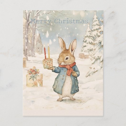 WeihnachtsRabbit Peter Postkarte (Vorderseite)