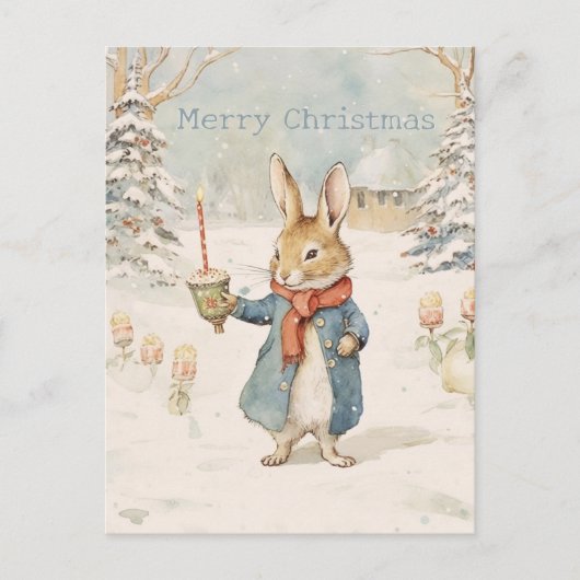 WeihnachtsRabbit Peter Postkarte (Vorderseite)