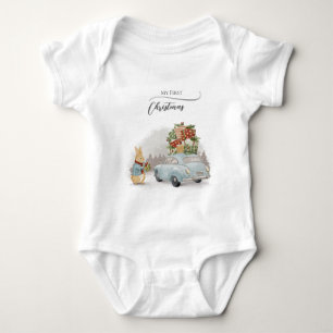 Weihnachtsrabbit Peter und Auto Baby Strampler