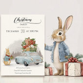 Weihnachtsrabbit Peter und Auto Einladung
